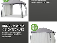 Luxe tuinpaviljoen met stalen frame en zijwanden, leco, grijs / lichtgrijs / antraciet - afbeelding 5 van  8