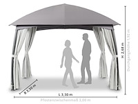 Luxe tuinpaviljoen met stalen frame en zijwanden, leco, grijs / lichtgrijs / antraciet - afbeelding 8 van  8