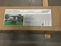 Luxe tuinpaviljoen met stalen frame en zijwanden, leco, grijs / lichtgrijs / antraciet - afbeelding 3 van  8