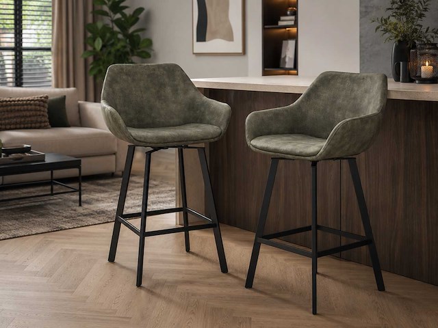 Luxury adore groen - barkruk (2x) - afbeelding 1 van  3