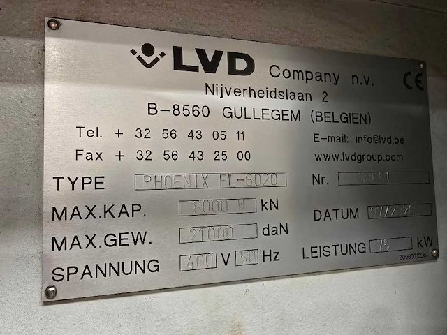 Lvd - 2020 - phoenix fl 6020 - lasersnijmachine - afbeelding 10 van  16