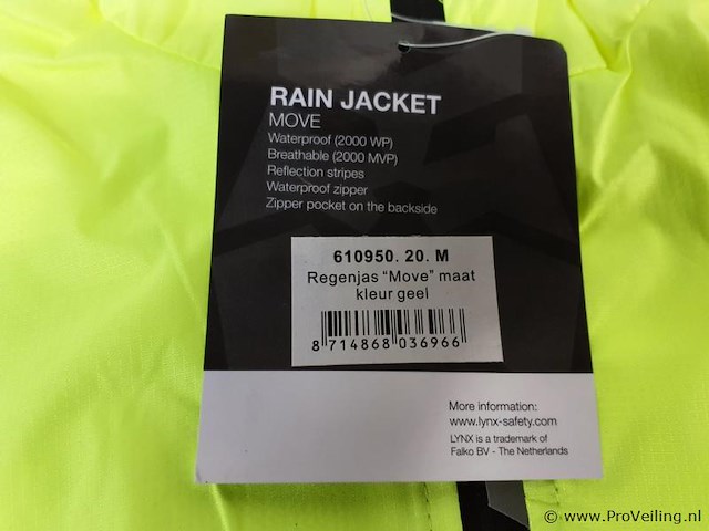Lynx regenjas move maat m - afbeelding 2 van  4