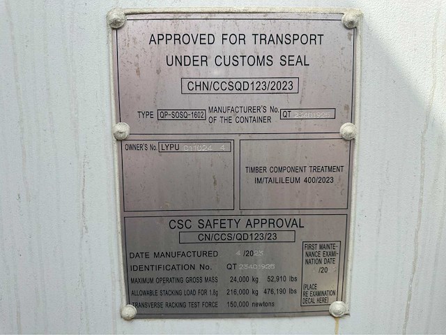 Lypu 40 ft high cube zeecontainer met 4 zijdeuren - afbeelding 7 van  15