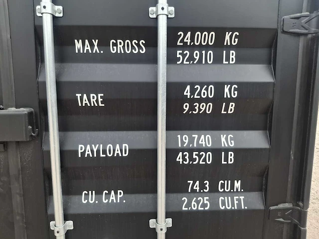 Lypu 40 ft high cube zwart zeecontainer met 4 zijdeuren - afbeelding 2 van  24