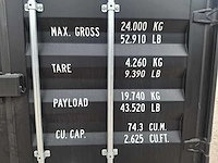 Lypu 40 ft high cube zwart zeecontainer met 4 zijdeuren - afbeelding 2 van  24