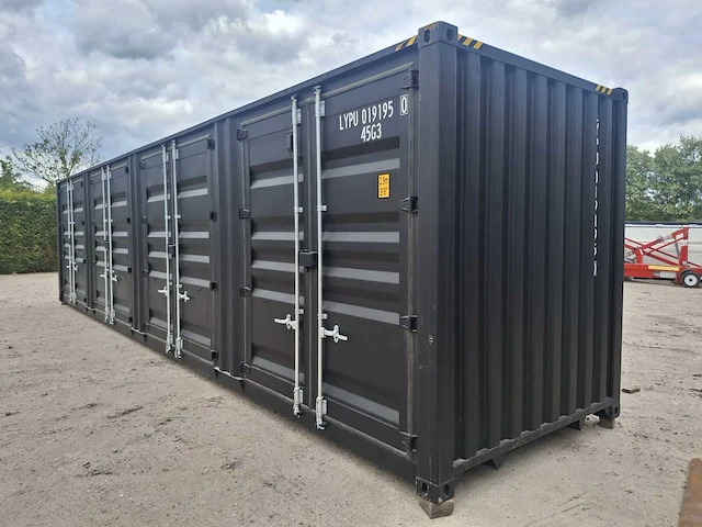 Lypu 40 ft high cube zwart zeecontainer met 4 zijdeuren - afbeelding 9 van  24