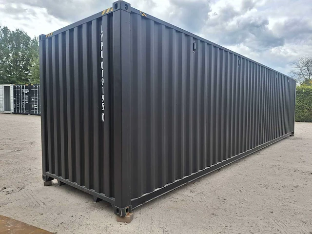 Lypu 40 ft high cube zwart zeecontainer met 4 zijdeuren - afbeelding 11 van  24