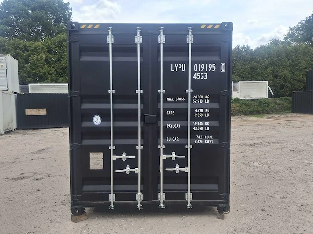 Lypu 40 ft high cube zwart zeecontainer met 4 zijdeuren - afbeelding 16 van  24