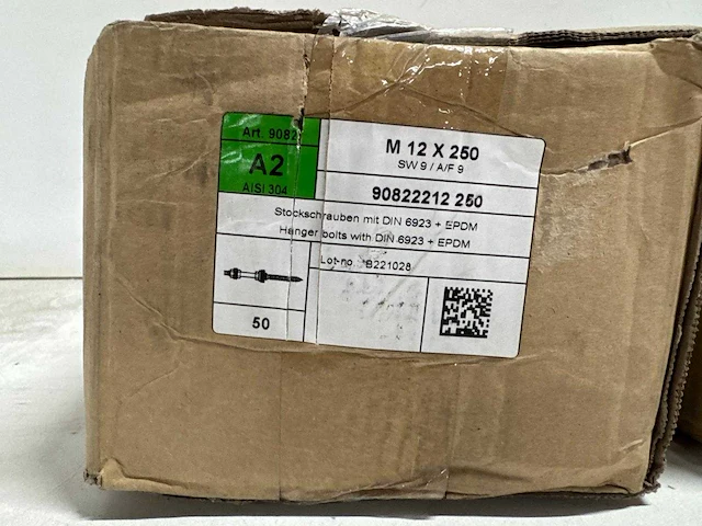 M12 x 250 - stokschroef (100x) - afbeelding 2 van  4