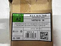 M8 x 16/16 tx40 - flensbout (20x) - afbeelding 2 van  3