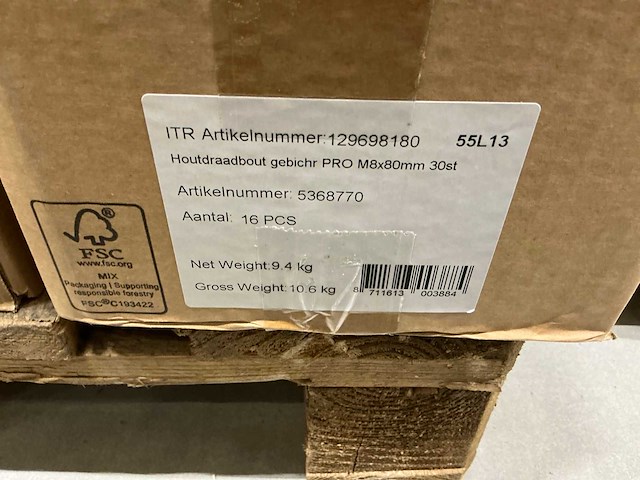 M8x80mm houtdraadbout pro (112x) - afbeelding 3 van  3