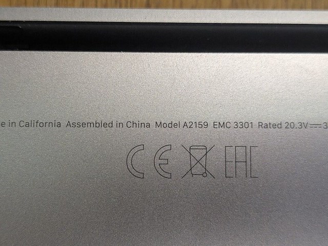Macbook pro 13-inch, apple, a2159, 2019 - afbeelding 2 van  11