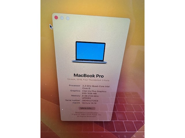 Macbook pro apple, a1989, space grey - afbeelding 6 van  6