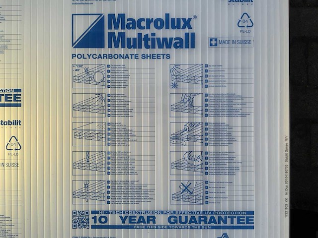 Macrolux multiwall - polycarbonaat plaat 4000x980x18mm (14x) - afbeelding 6 van  7