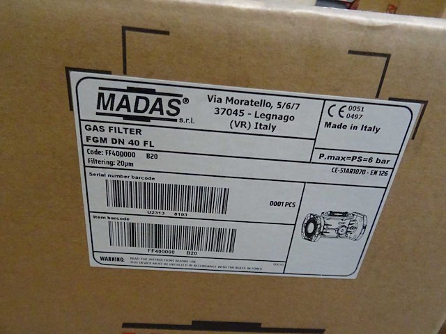 Madas - gasfilter met flens (20x) - afbeelding 2 van  10