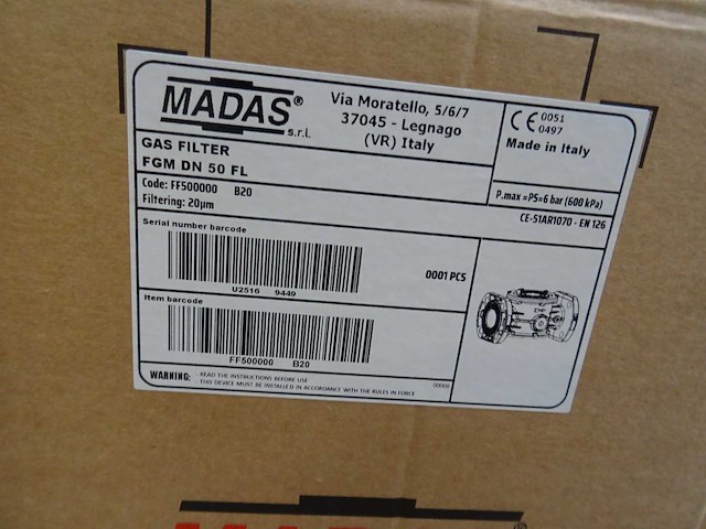 Madas - gasfilter met flens (20x) - afbeelding 7 van  10