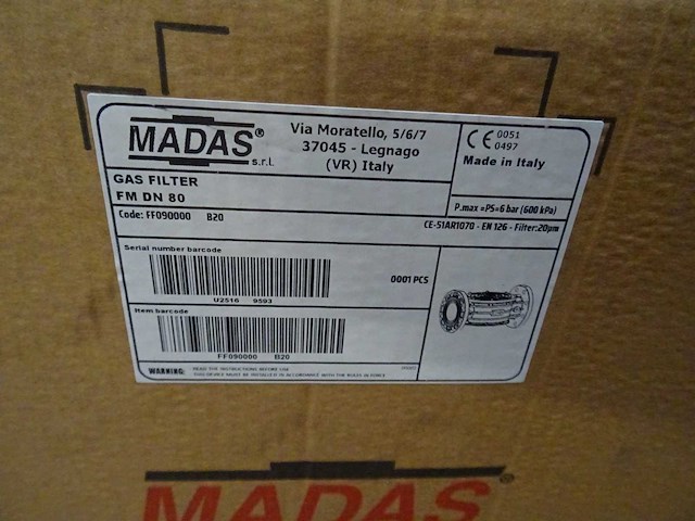 Madas - gasfilter met flens (20x) - afbeelding 8 van  10