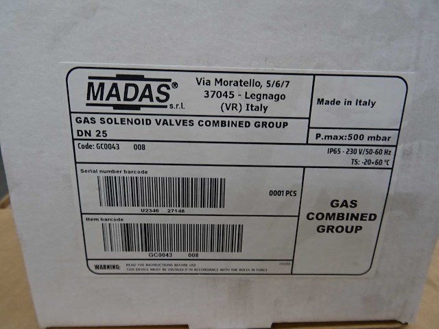 Madas - gc0043 - gasklep combi (50x) - afbeelding 3 van  3