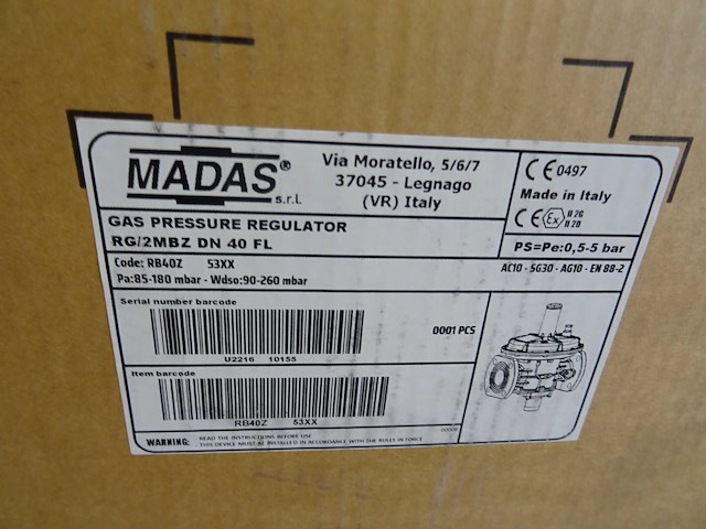 Madas - rg/2mbz - gasdrukregelaar (28x) - afbeelding 5 van  11