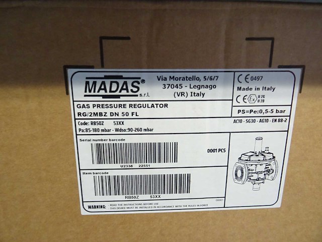 Madas - rg/2mbz - gasdrukregelaar (28x) - afbeelding 11 van  11