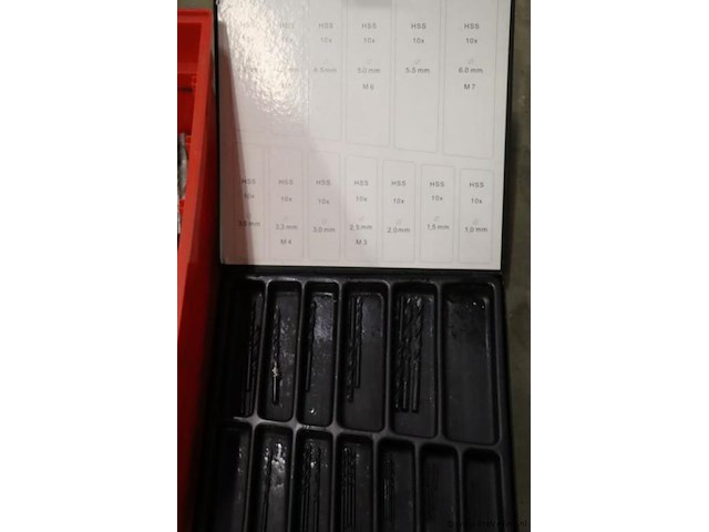Magazijnbakken incl. inhoud bestaande uit o.a. stehle ebitline platte houtboor & boor-bit set - afbeelding 2 van  8