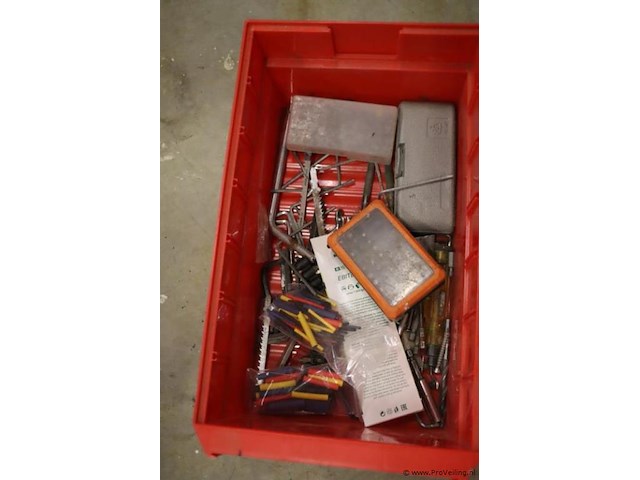 Magazijnbakken incl. inhoud bestaande uit o.a. stehle ebitline platte houtboor & boor-bit set - afbeelding 5 van  8