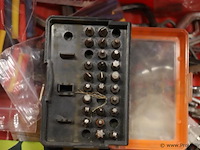 Magazijnbakken incl. inhoud bestaande uit o.a. stehle ebitline platte houtboor & boor-bit set - afbeelding 7 van  8