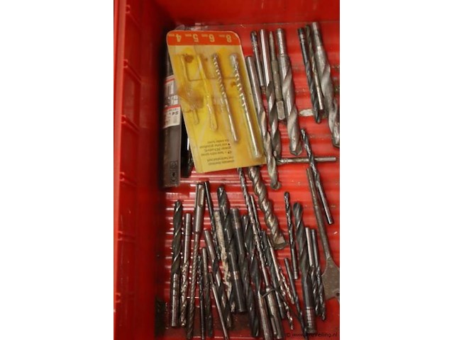 Magazijnbakken incl. inhoud bestaande uit o.a. stehle ebitline platte houtboor & boor-bit set - afbeelding 4 van  8