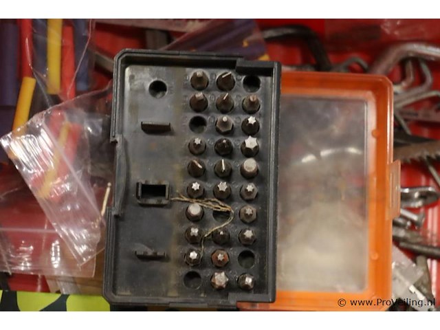 Magazijnbakken incl. inhoud bestaande uit o.a. stehle ebitline platte houtboor & boor-bit set - afbeelding 7 van  8