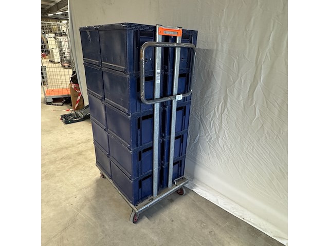 Magazijnkar met kratten, blauw - afbeelding 1 van  5