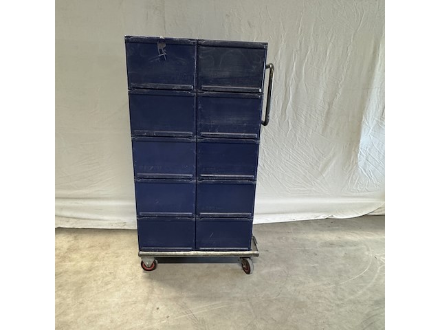 Magazijnkar met kratten, blauw - afbeelding 2 van  5