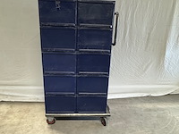Magazijnkar met kratten, blauw - afbeelding 2 van  5
