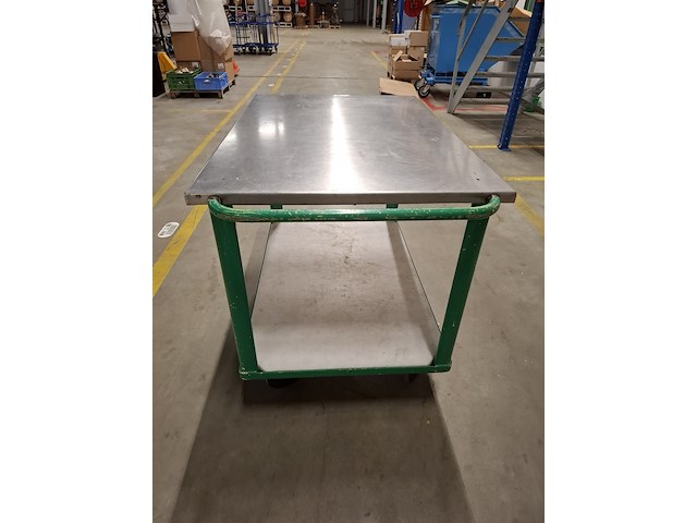 Magazijnwagen met los rvs blad - afbeelding 2 van  5