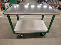 Magazijnwagen met los rvs blad - afbeelding 3 van  5