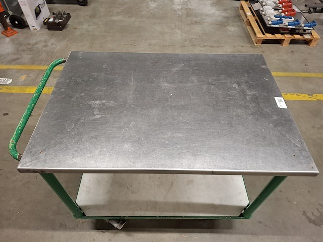 Magazijnwagen met los rvs blad - afbeelding 5 van  5