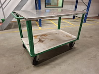 Magazijnwagen met los rvs blad - afbeelding 1 van  3