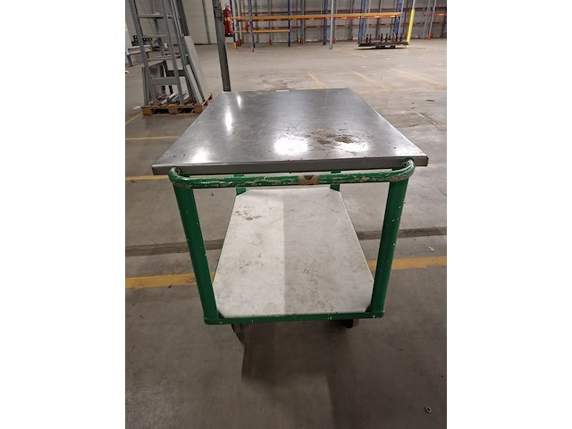 Magazijnwagen met los rvs bovenblad - afbeelding 2 van  3