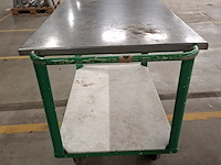 Magazijnwagen met los rvs bovenblad - afbeelding 2 van  3