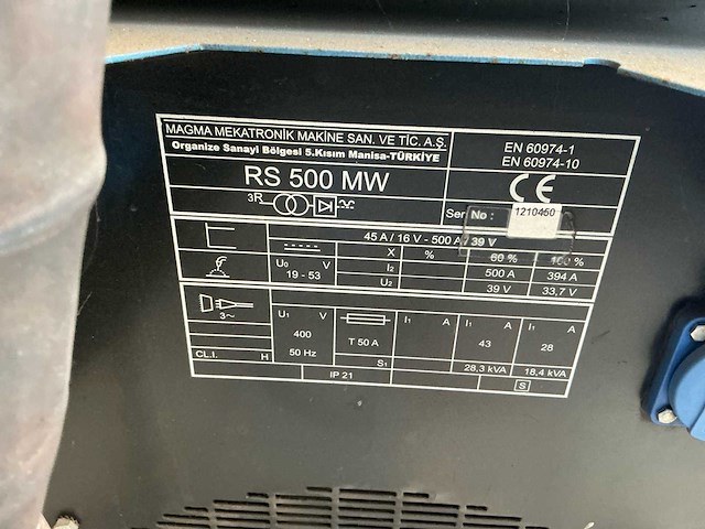Magma mekatronik rs500mw mig lasapparaat watergekoeld - afbeelding 5 van  13