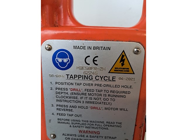 Magneetboor/freesmachine 32mm 230v 1700w magtron, mbe50, bouwjaar 2021 - afbeelding 8 van  9