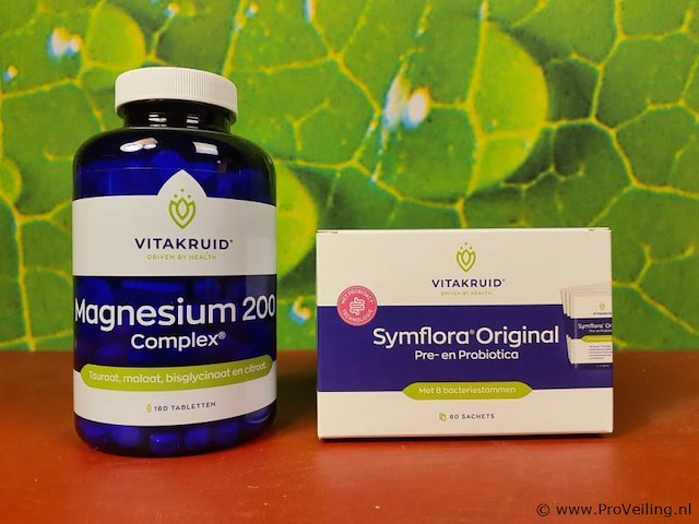 Magnesiumsupplementfles magnesium 200 complex & symflora original pre- en proboticaupplementfles magnesium 200 complex - afbeelding 1 van  7