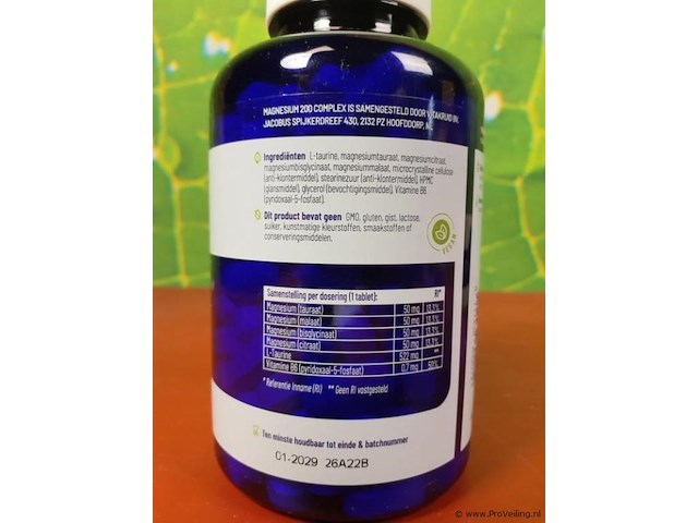 Magnesiumsupplementfles magnesium 200 complex & symflora original pre- en proboticaupplementfles magnesium 200 complex - afbeelding 3 van  7