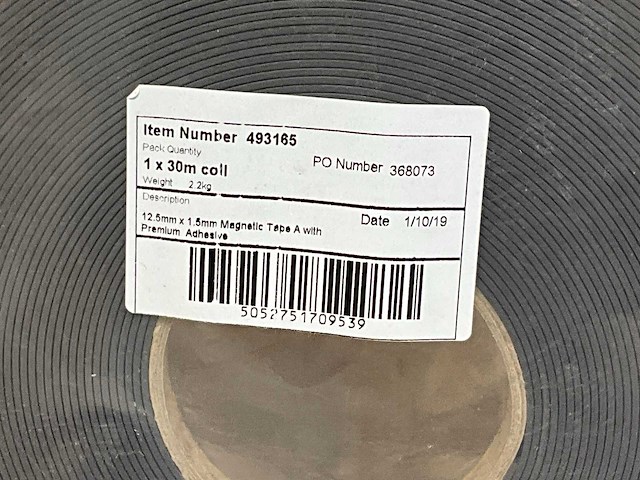 Magnetische tape 30m 12.5x1.5mm (5x) - afbeelding 2 van  3