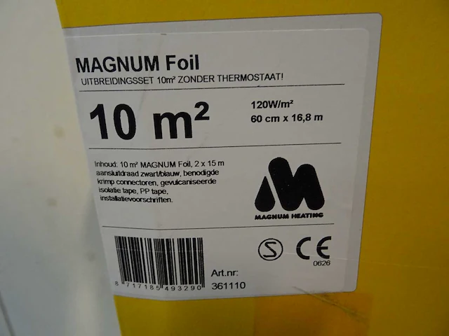 Magnum heating - magnum foil - vloerverwarmings uitbreidingsset 10m2 (3x) - afbeelding 2 van  2