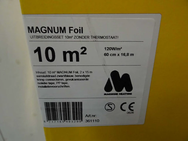 Magnum heating - magnum foil - vloerverwarmings uitbreidingsset 10m2 (4x) - afbeelding 2 van  2