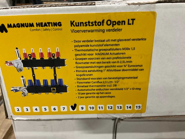 Magnum heating kunststof open lt 8-groeps vloerverwarmingverdeler - afbeelding 5 van  5