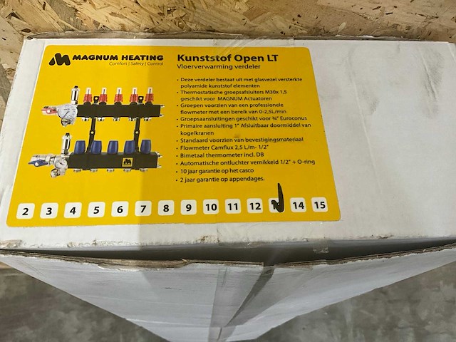 Magnum vloerverwarmingsverdeler premium kunststof open lt 13-groeps - afbeelding 3 van  3