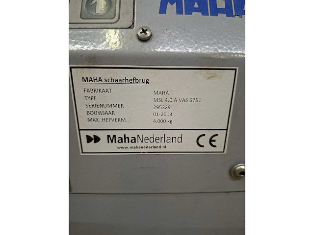 Maha - 2013 - msl 4.0a vas6751 - hefbrug 4ton - afbeelding 9 van  21