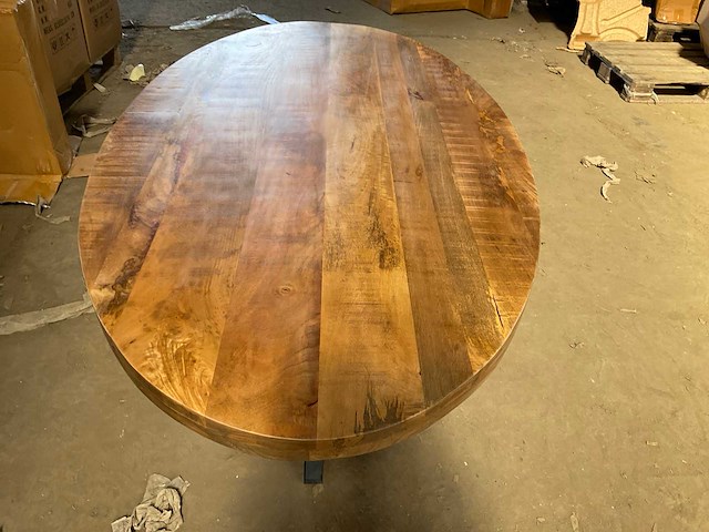 Mahom 180x100 3d poot mangohout eetkamertafel - afbeelding 2 van  11