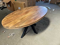 Mahom 180x100 3d poot mangohout eetkamertafel - afbeelding 3 van  11